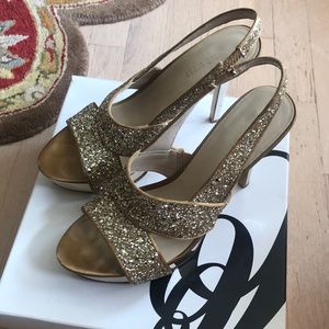 Nine West Gold Heels Size 8
